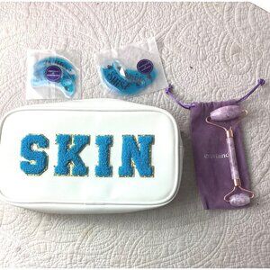 Exuviance Amethyst Roller & Gel Eye Mask Set W/Neutrogena SKIN Cosmetic Bag*New